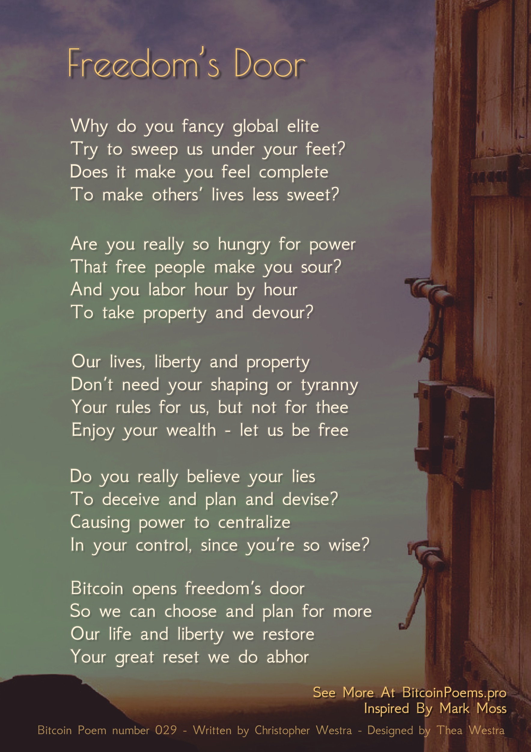 PoemName - Bitcoin Poem xxx by Christopher Westra