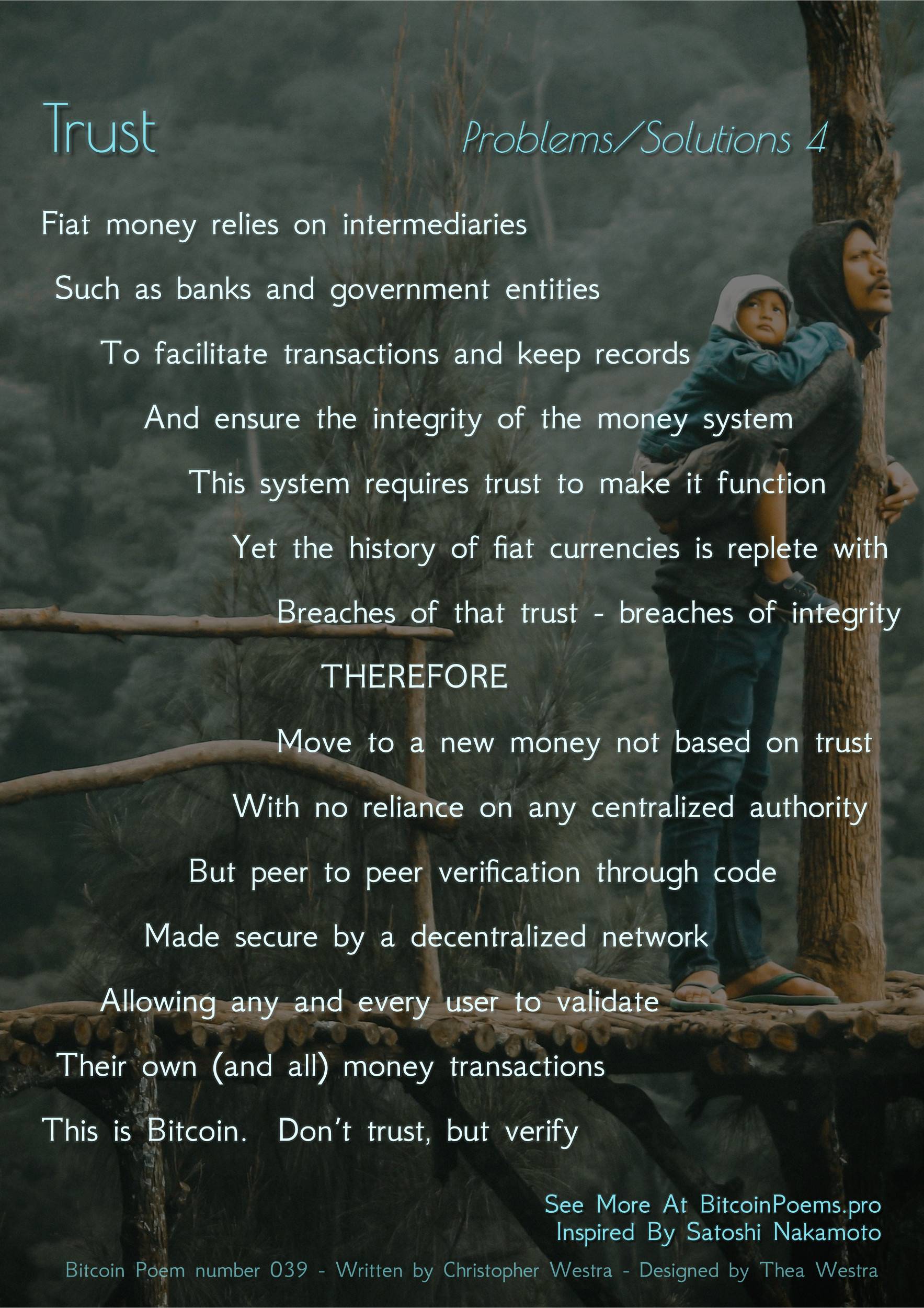 Trust - Bitcoin Poem 039 by Christopher Westra