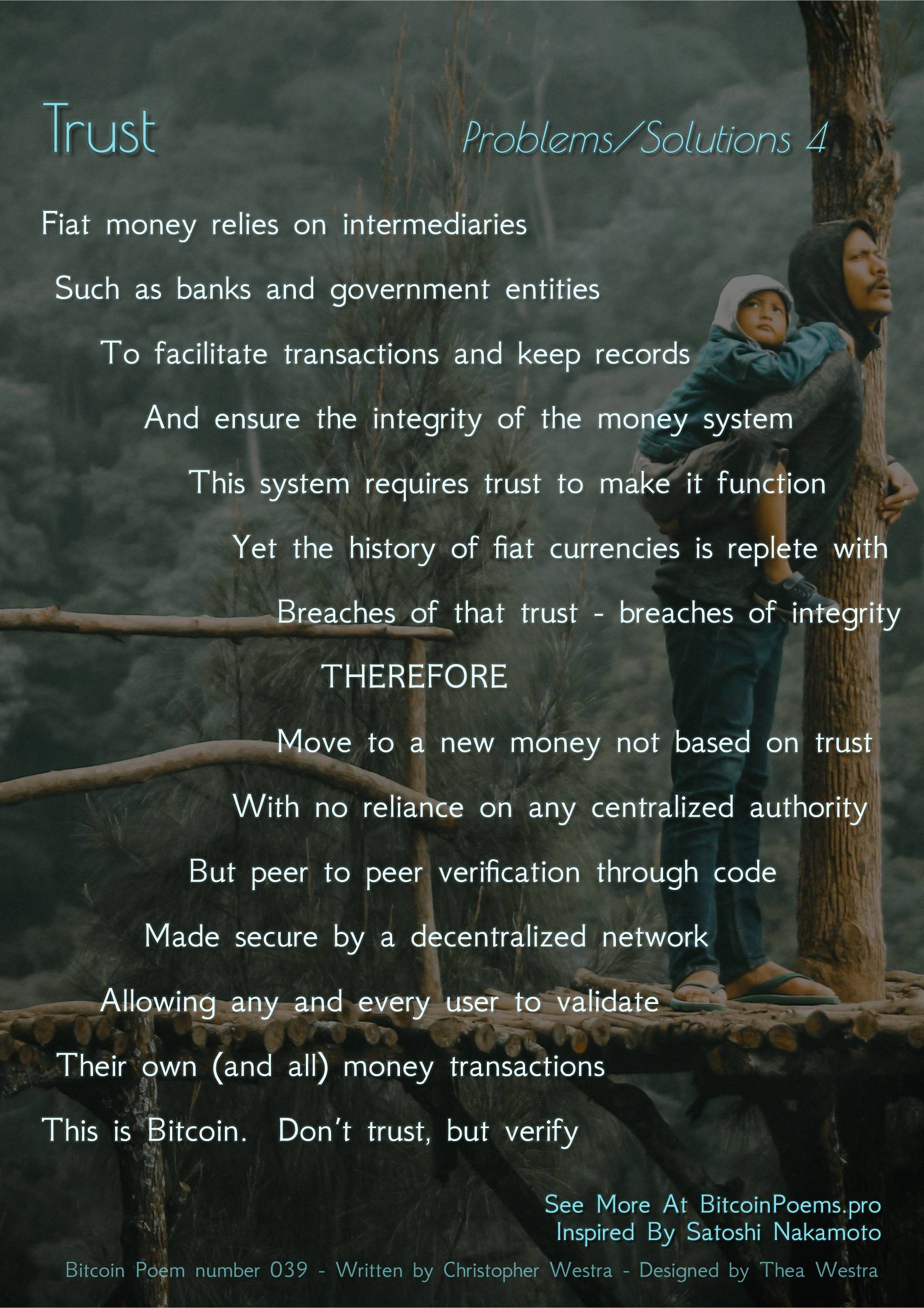 Trust - Bitcoin Poem 039 by Christopher Westra