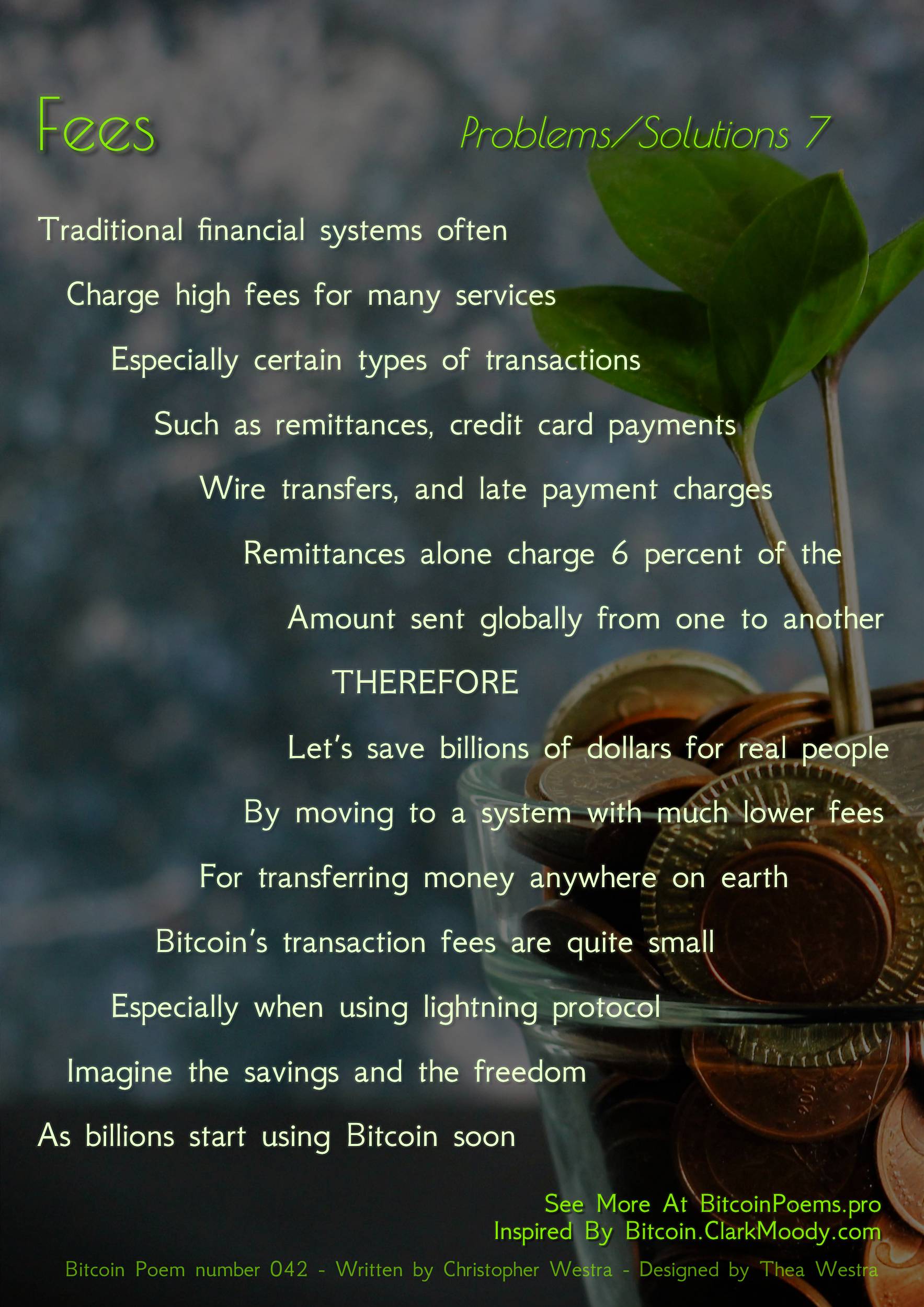Fees - Bitcoin Poem 042 by Christopher Westra