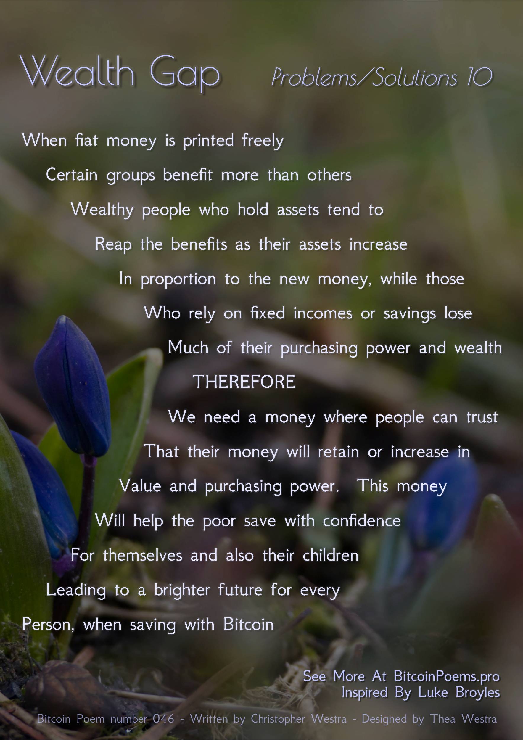 Wealth Gap - Bitcoin Poem 046 by Christopher Westra
