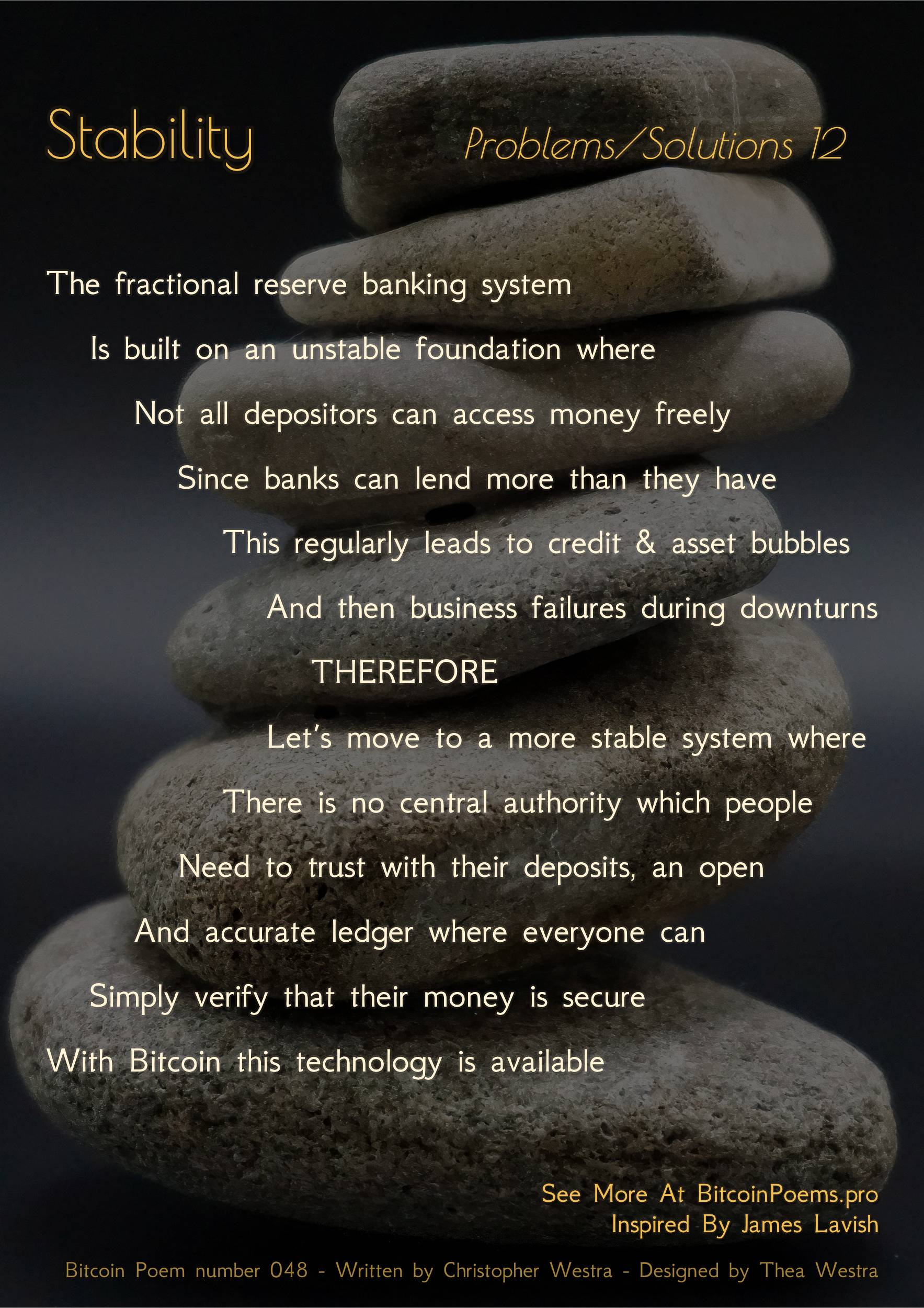 Stability - Bitcoin Poem 048 by Christopher Westra