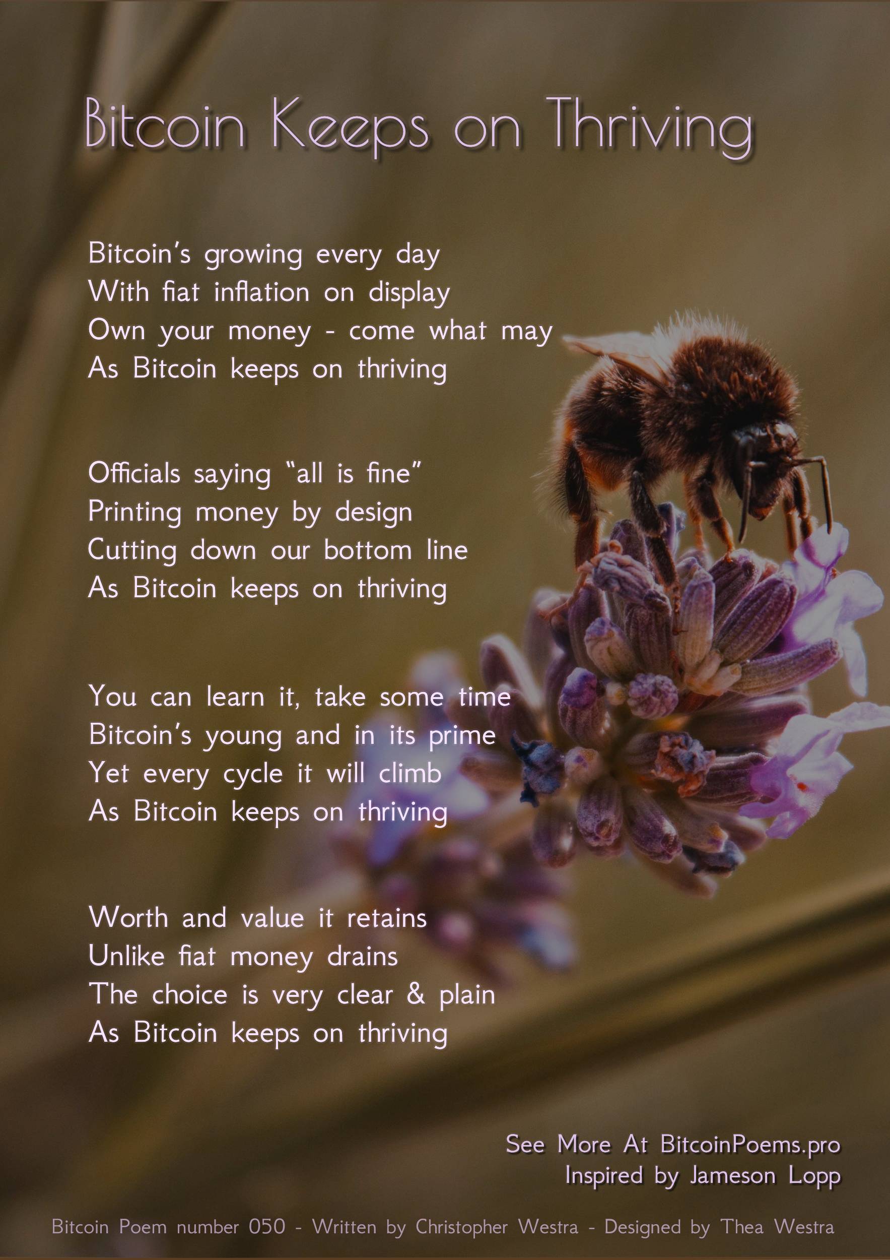 Bitcoin Keeps on Thriving - Bitcoin Poem 050 by Christopher Westra