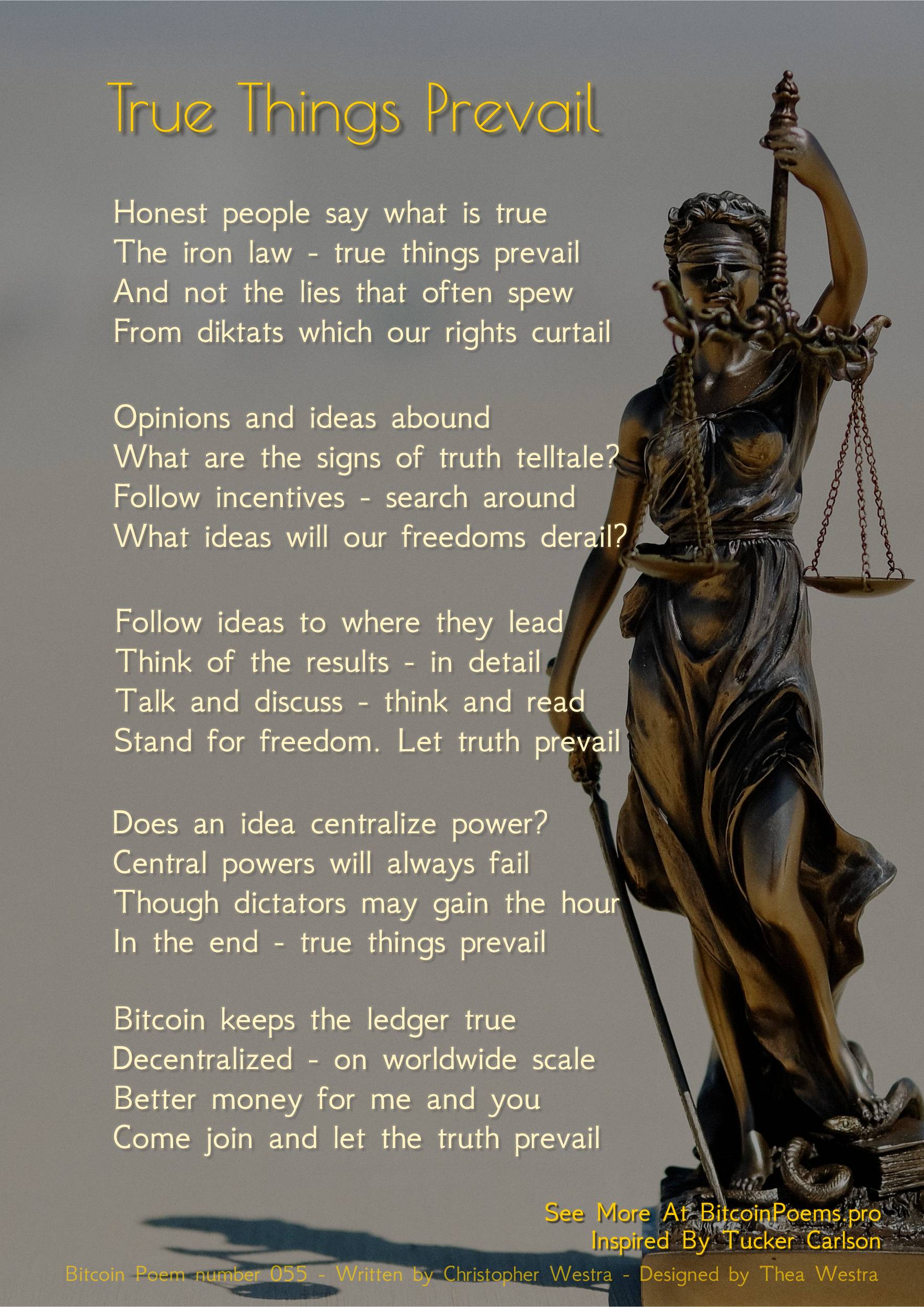 True Things Prevail - Bitcoin Poem 055 by Christopher Westra
