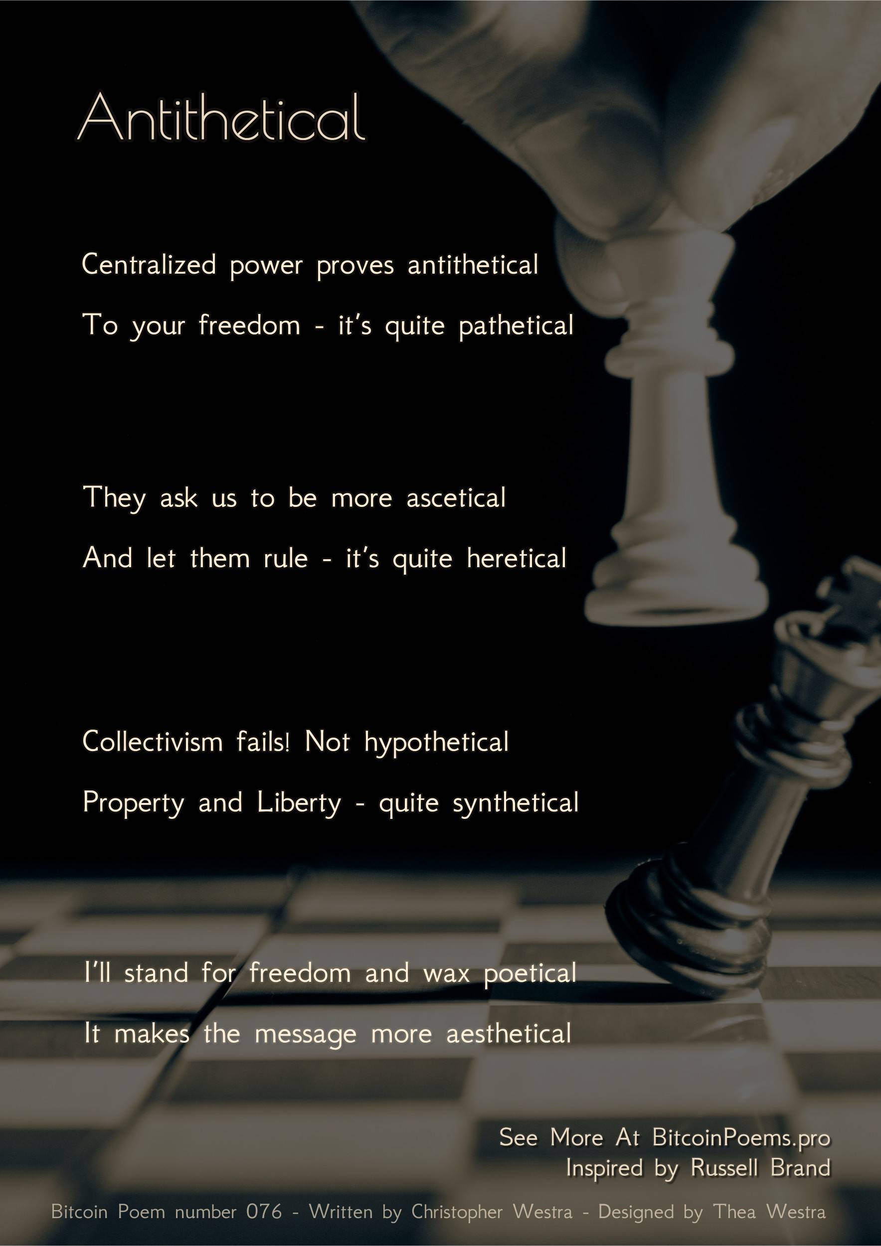 Antithetical - Bitcoin Poem 076 by Christopher Westra