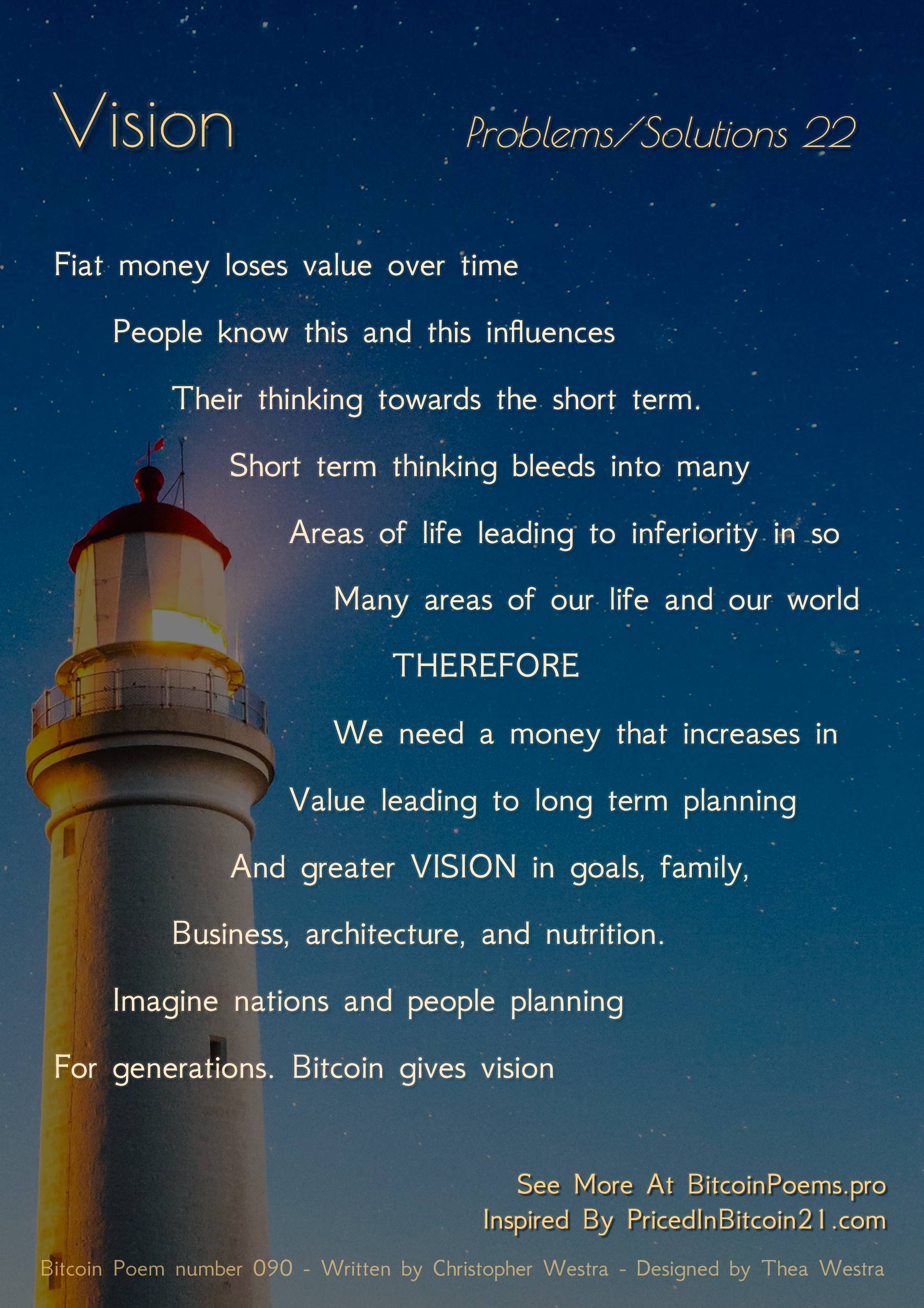Vision - Bitcoin Poem 090 by Christopher Westra