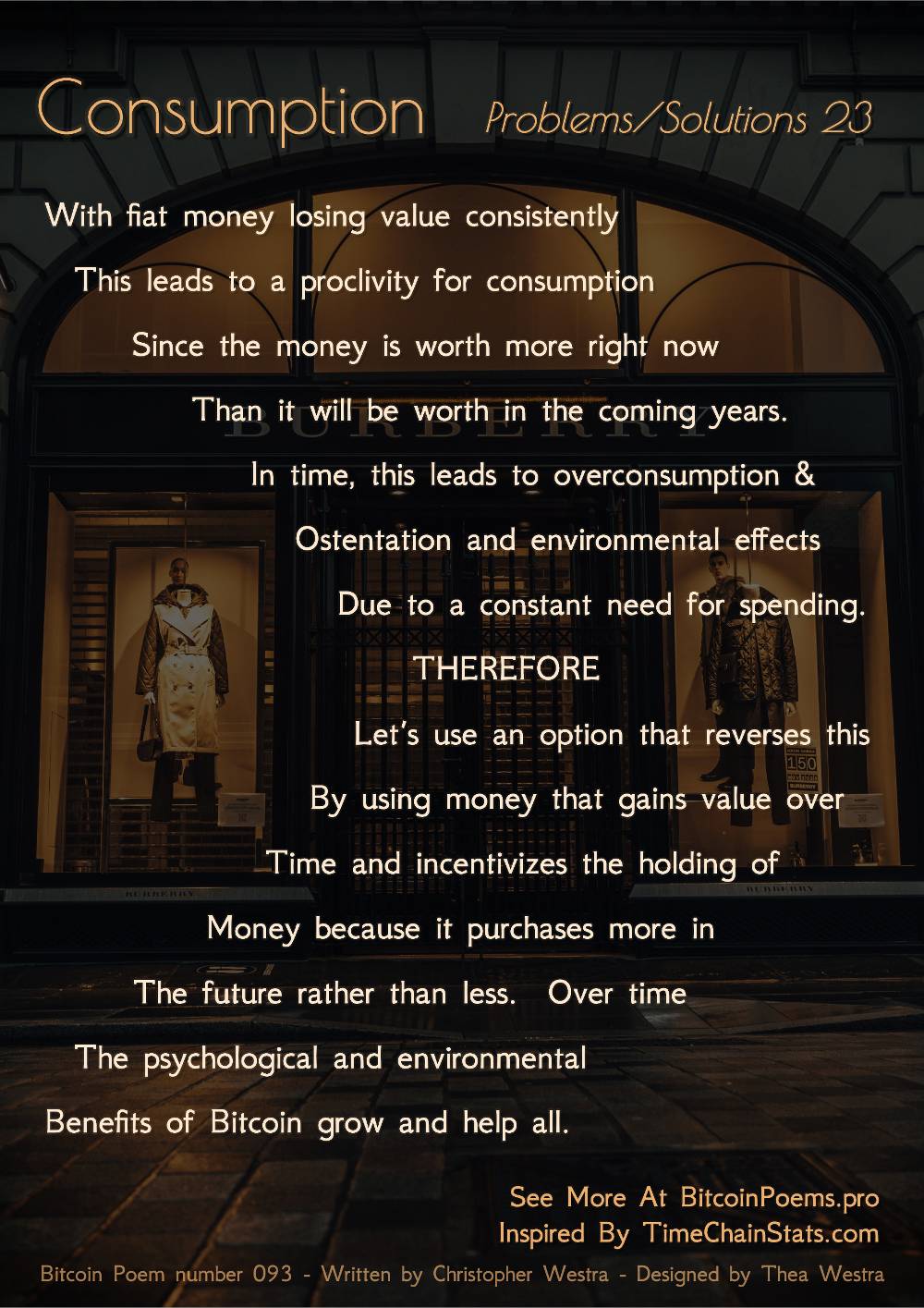 Consumption - Bitcoin Poem 093 by Christopher Westra