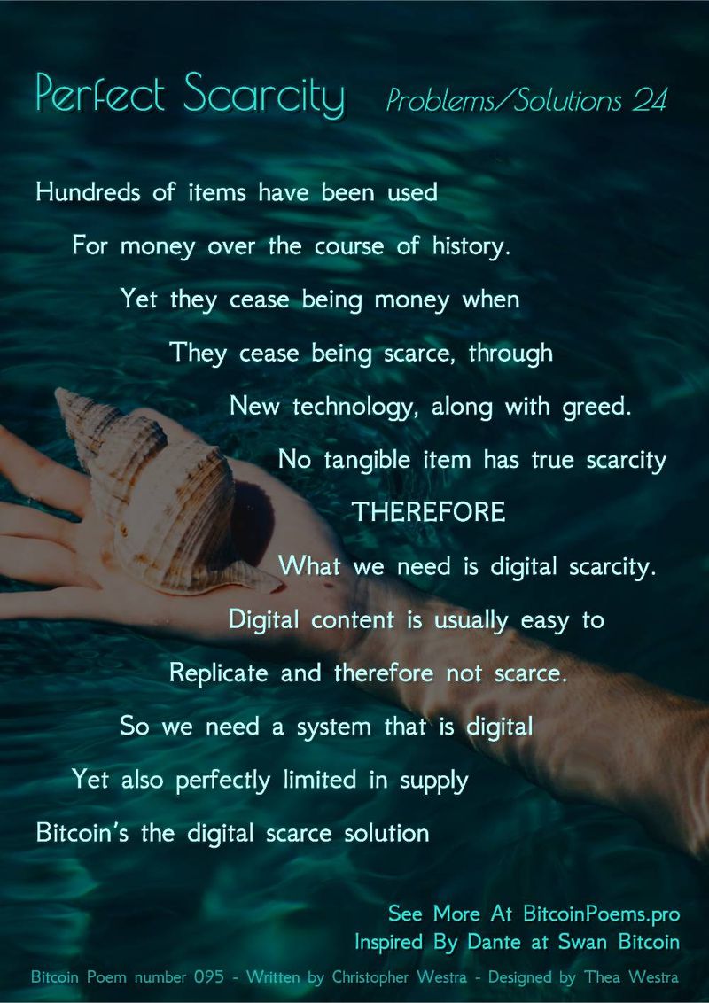 Perfect Scarcity - Bitcoin Poem 095 by Christopher Westra