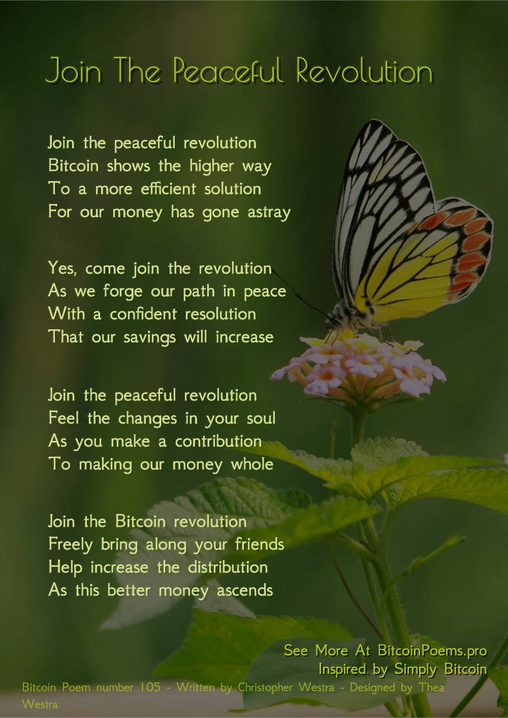 Join the Peaceful Revolution - Bitcoin Poem 105 by Christopher Westra
