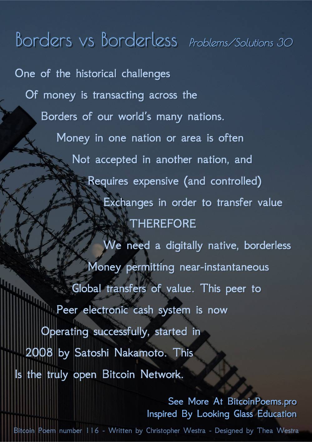 Borders Vs Borderless - Bitcoin Poem 116 by Christopher Westra