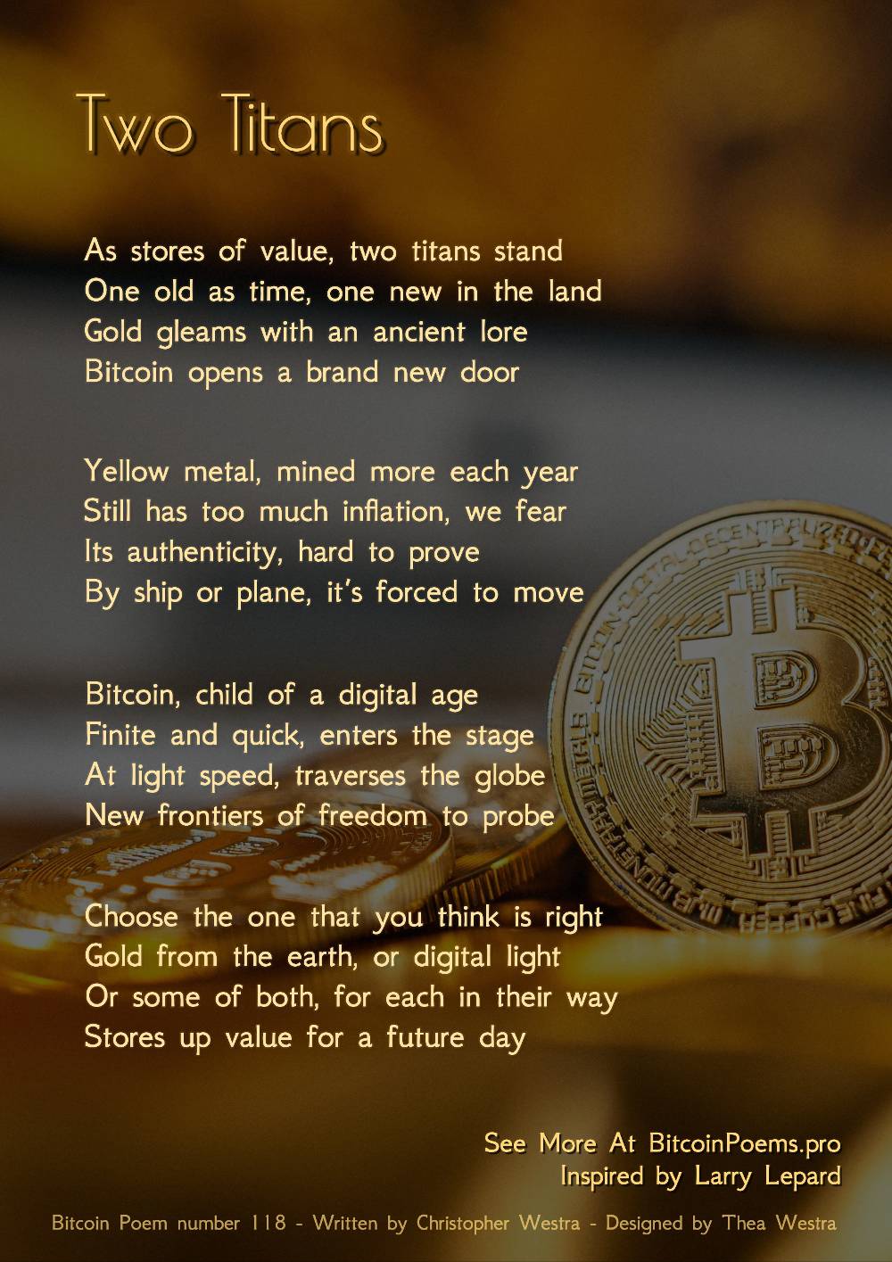 Two Titans - Bitcoin Poem 118 by Christopher Westra