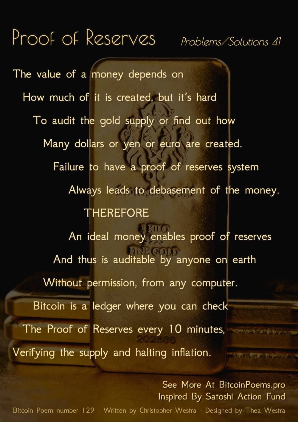 Proof of Reserves - Bitcoin Poem 129 by Christopher Westra