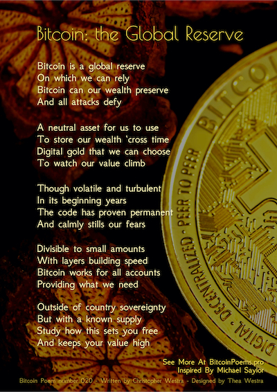 Bitcoin Poem 020 - Bitcoin: The Global Reserve