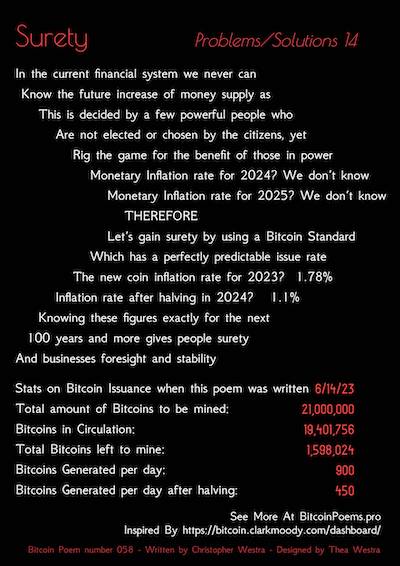 Bitcoin Poem 058 - Surety