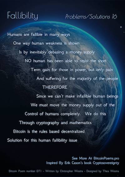 Bitcoin Poem 071 - Fallibility