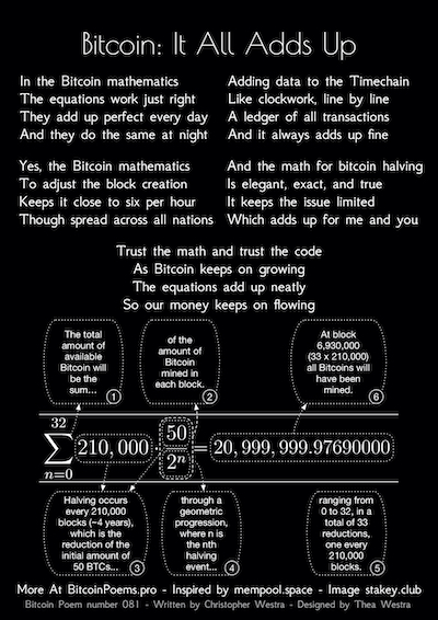 Bitcoin Poem 081 - Bitcoin: It All Adds Up