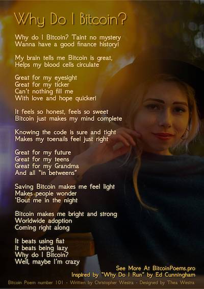 Bitcoin Poem 101 - Why Do I Bitcoin?