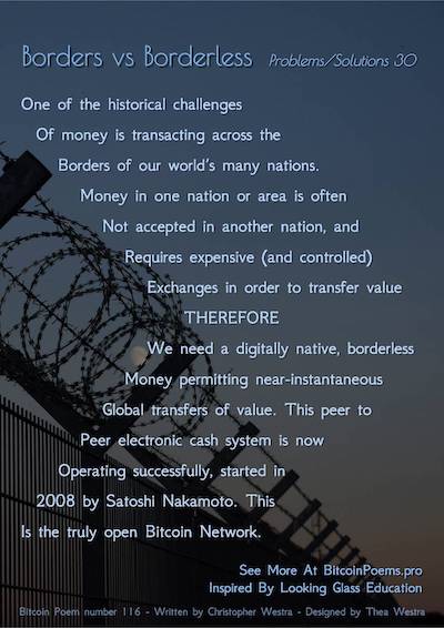 Bitcoin Poem 116 - Borders Vs Borderless
