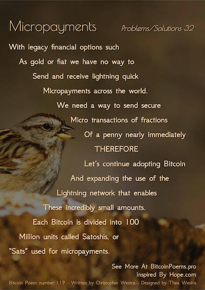 Bitcoin Poem 119 - Micropayments