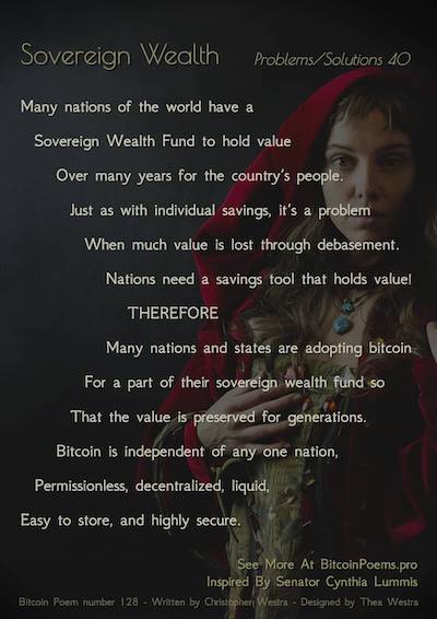 Bitcoin Poem 128 - Sovereign Wealth