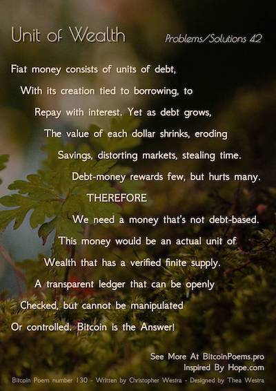 Bitcoin Poem 130 - Unit of Wealth