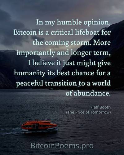 Bitcoin Quote 038 from bitcoinpoems.pro - by Christopher Westra - Critical Lifeboat - Christopher Westra quote